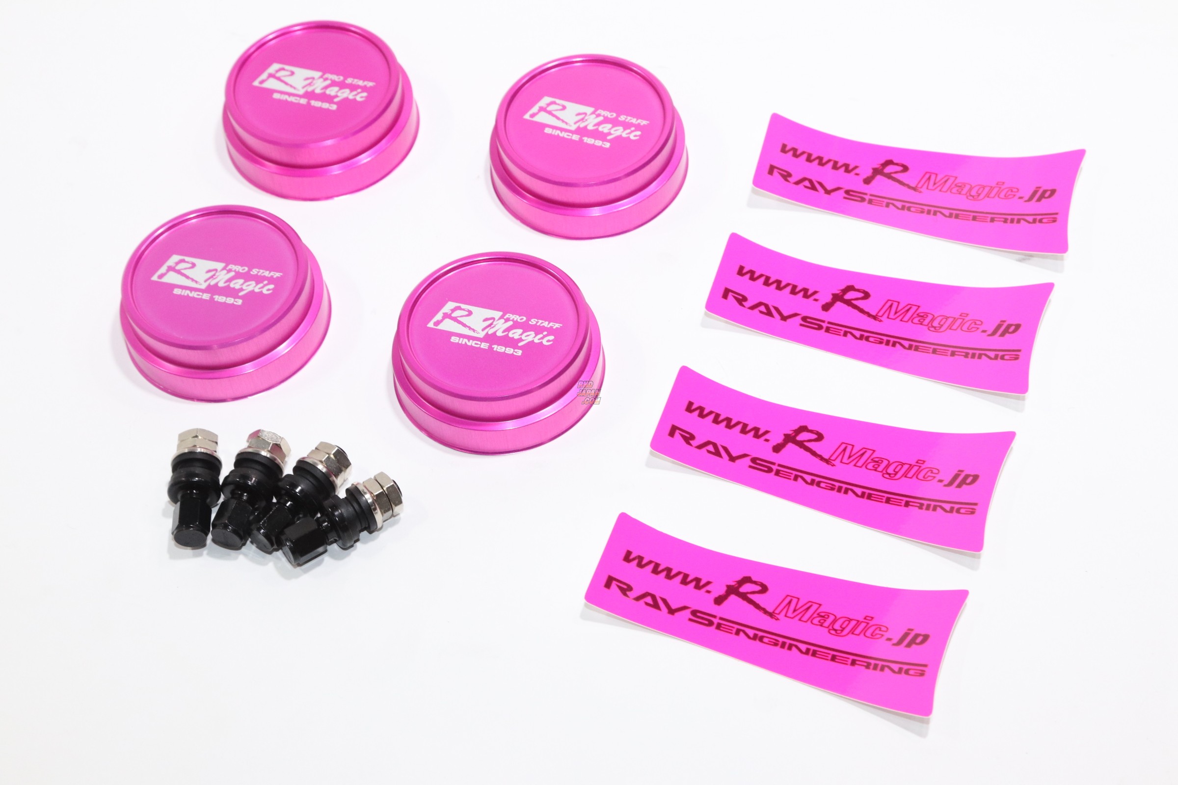 R-Magic RAYS TE37 Sonic Wheel, Hub Jacket & Pink Spoke Sticker Set - Roadster ND5RC NDERC