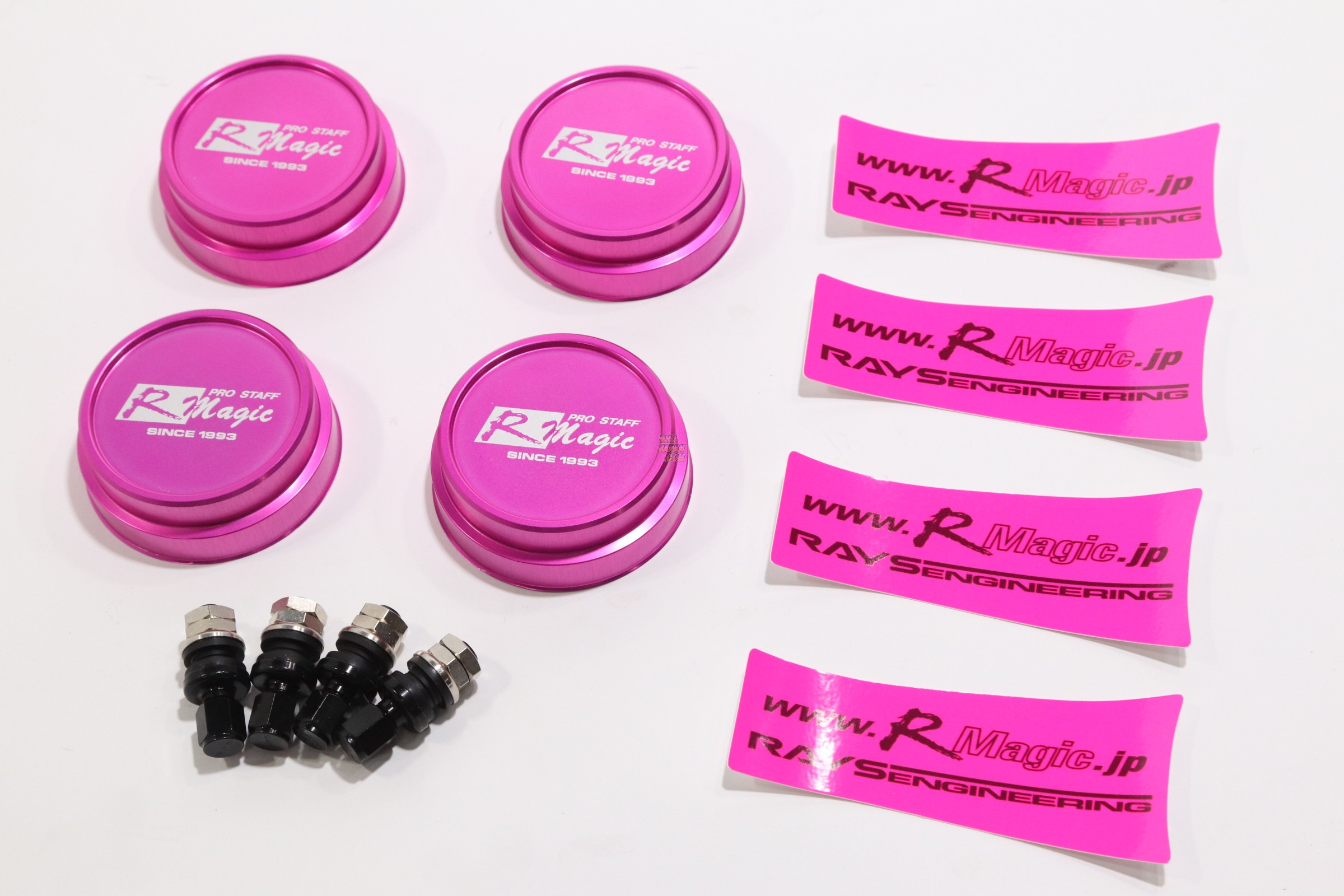 R-Magic RAYS TE37 Sonic Wheel, Hub Jacket & Pink Spoke Sticker Set - Roadster ND5RC NDERC