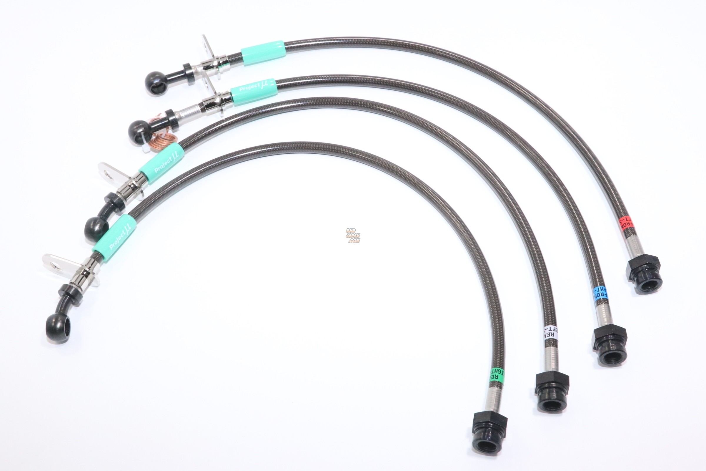 Project Mu Teflon Brake Line Steel Fittings Smoke - S13 PS13