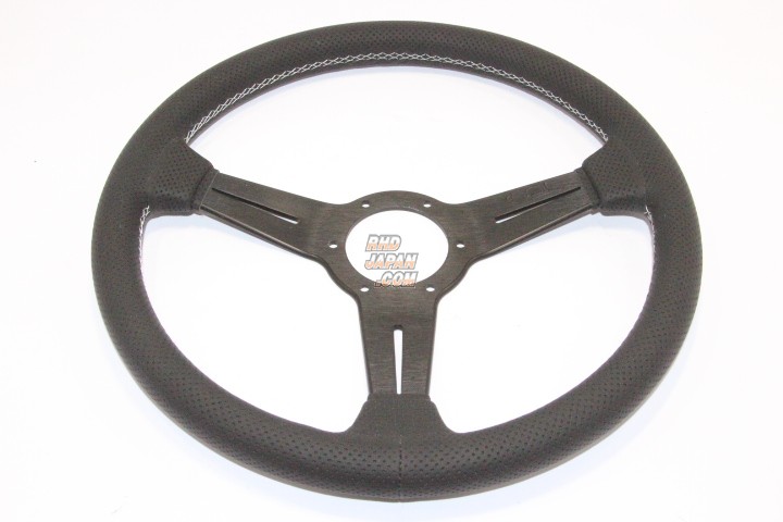 NARDI Classic Steering Wheel - Punching Leather Black Spoke - RHDJapan
