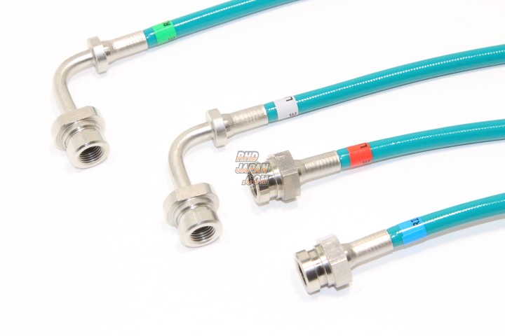 Project Mu Teflon Brake Line Stainless Fittings Green - CT9A