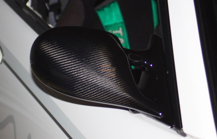 MINE's New Carbon Aero Mirror Set Carbon Fiber Sapphire Green Clear Finish - BNR34