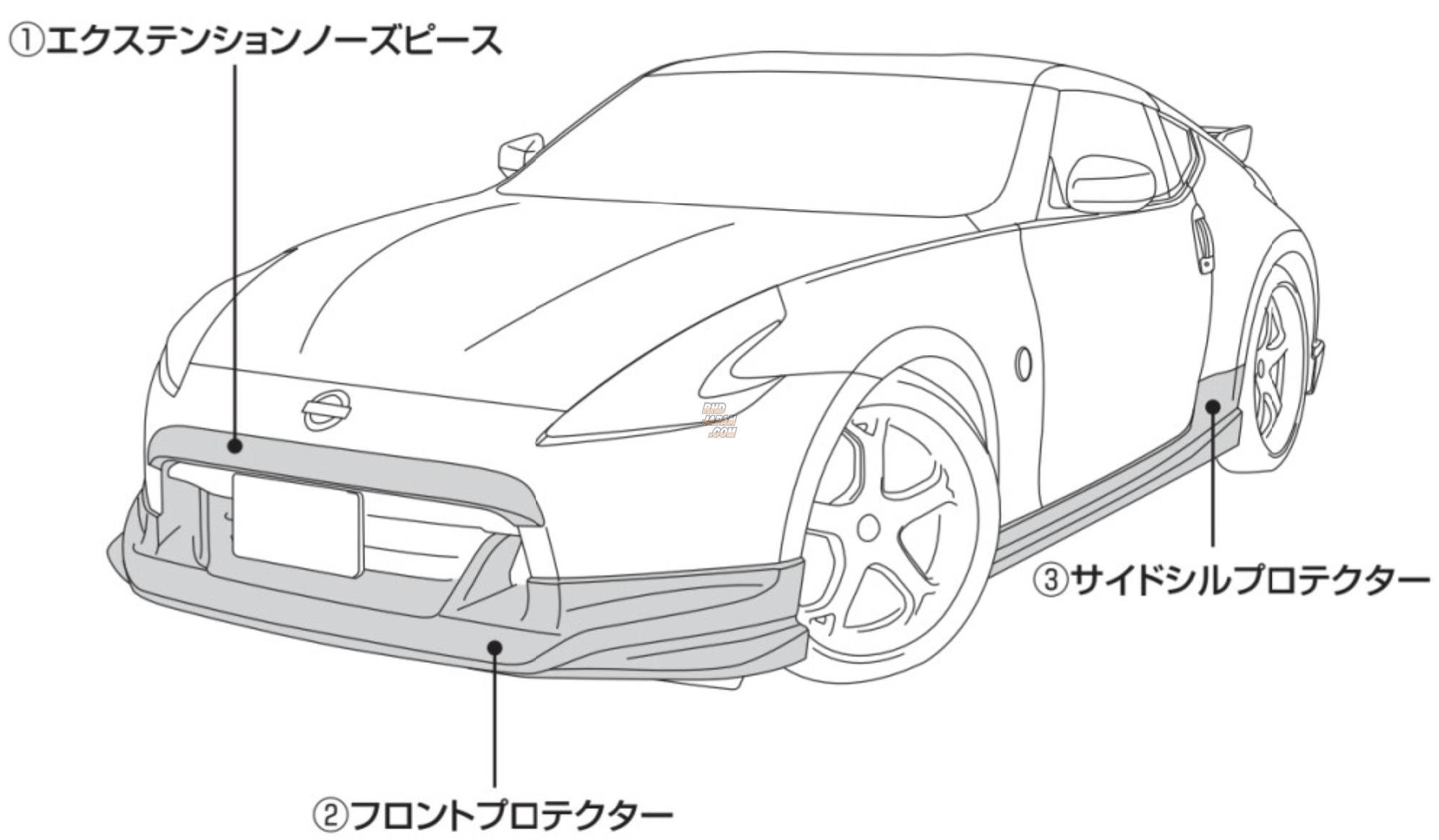 z34 nismo フロントプロテクター プロテクターのみ！ : AB3-00423 ボンネットプロテクター [に適合する