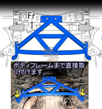 KTS SC Lower Body Brace Front Side - JZX90 JZX100 - RHDJapan