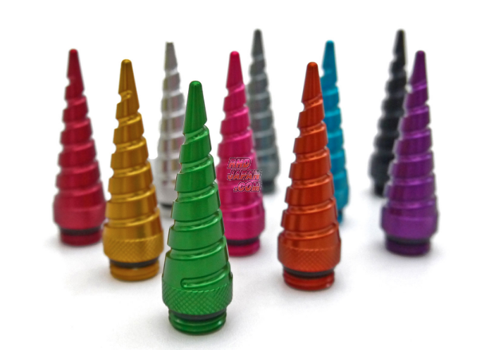 326 Power Duralumin Lug Nut Drilled Caps Set - Large Black