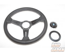 NARDI Classic Steering Wheel Smooth Leather Black Spoke - 330mm