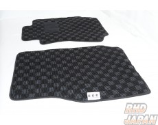 G-Corporation Checkered Floor Mat Set Black x Gray - Mark II JZX10# GX100 Stopper Hole 1