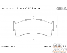 Endless Brake Pads Set Circuit Compound CC40 (ME20) AP Racing Alcon 6 Pot CP6060 CP6065 CP6075 CP6080 CP6160 - RCP072 25mm