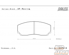 Endless Brake Pads Set Circuit Compound CC35 Type-E (N84M) AP Racing Alcon TRUST 4 Pot - RCP015 17mm