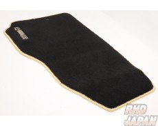 Top Secret Floor Mat Set Front Black & Gold Stitch - GT-R R35 LHD
