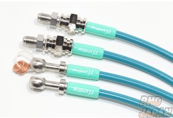Project Mu Teflon Brake Line Stainless Fittings Green - NCP91 NCP100 NCP131 Rear Disc Brake 