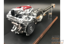 Kusaka Engineering 1/6 Scale Model Engine - VR38DETT with Connecting Rod Takumi Red Top Option Back Mirror Acrylic Case