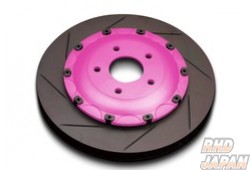 Biot Gout Brake Rotor Set Rear D-Nut 3 Piece Pink - Fairlady Z Z34 Opposing Type Caliper