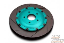 Biot Gout Brake Rotor Set Rear D-Nut 3 Piece Light Green - Fairlady Z Z34 Opposing Type Caliper