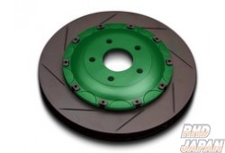 Biot Gout Brake Rotor Set Rear D-Nut 3 Piece Green - Fairlady Z Z34 Opposing Type Caliper