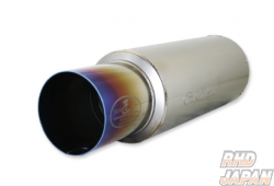 Reinhard #1 Single Titanium Universal Muffler Exhaust Non-Silencer - 01SRTi 100mm Tip 60mm Main Pipe