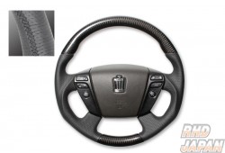 Real Steering Wheel Black Carbon Black Eurostitch - AWS21# GWS2#4 UZS207 URS206 GRS21#