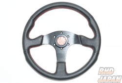 FINAL Konnexion DoriSute Flat 01 Steering Wheel - Red Stitch 350mm