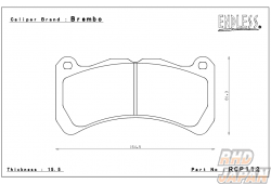 Endless Brake Pad Set Type MX72 Plus Front 4 Pot - GDB Spec C GRB R205 BL9 BP9 S402 VAB Applied Model D/E