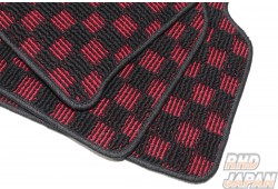 G-Corporation Checkered Floor Mat Set Black x Red - FGNY32 FPY32 FGY32 FGDY32