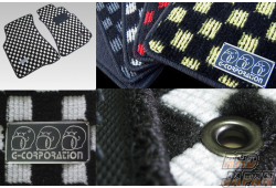 G-Corporation Checkered Floor Mat Set Black x Red - Chaser JZX10# GX100 Stopper Hole 1
