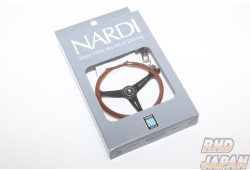 NARDI Classic Steering Wheel Replica Keyring - Wood Grip Black Spoke