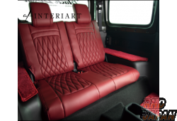 Wald Seat Cover Set Front and Rear Bordeaux Base Wine Stitch Black Bison Design Head Rest - JB74