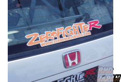 Zero Fighter Auto Custom Logo Sticker 400X75mm - Orange Red