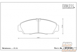 Endless Brake Pads Front Set Type MX72 Plus - TA# CL# CU# CW# CM# UA5 UC1 CP3 RA# RB# RT#