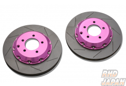 Biot D-Nut Brake Rotor Set Rear 3-PC Purple Drilled Ver 1 - Lancer Evolution X CZ4A