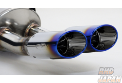 Ganador Vertex 4WD/SUV Muffler Exhaust System Dual Oval Blue Tail Left Side - Land Cruiser VJA300W GR Sport & Grades: VX / AX / GX / ZX