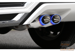 Ganador Vertex 4WD/SUV Muffler Exhaust System Dual Oval Blue Tail Left Side - Land Cruiser VJA300W Modellista