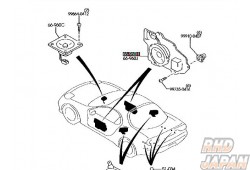 Mazda OEM Right Round Door Speaker 96XF FD3S