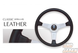 NARDI Classic Steering Wheel Smooth Leather - 330mm Silver Spoke