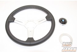 NARDI Classic Steering Wheel Smooth Leather - 340mm Silver Spoke