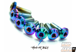 Thunder Bolt Ti SS-2a Titanium Steering Wheel Bolt Set - Green Aurora 20mm