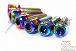Thunder Bolt Ti SS-3a Titanium Steering Wheel Bolt Set - Aurora Green 25mm