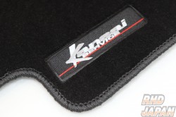Kansai Service Floor Mat Set Front and Rear Black Stitch - R35 LHD
