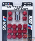 SSR Light Weight Wheel Lock & Nut Set Red 20pcs - M12X1.5
