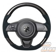 Real Steering Wheel Black Carbon Black Ultra Suede - Swift Sport ZC33S Swift ZC13S ZC43S ZC53S ZD53S ZC83S ZD83S