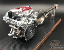 Kusaka Engineering 1/6 Scale Model Engine - VR38DETT with Connecting Rod Takumi Red Top Option Back Mirror Acrylic Case