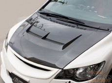 J's Racing Aero Bonnet Type-S Full Carbon UV Cut Clear Coating - Civic FD2 Type-R