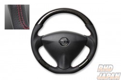 Real Steering Wheel Black Carbon Red Black Eurostitch - E26