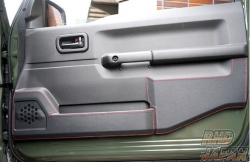 Axis-Parts Door Kick Guard Protector Set Leather Type Red Stitch - Jimny JB64 Jimny Sierra JB74W
