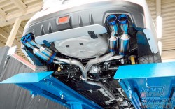 Rowen Premium01TR Exhaust Muffler System Heat Blue Titan Racing Spec with Valve Block Logo - WRX S4 VAG