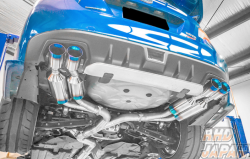 Rowen Premium01TR Exhaust Muffler System Heat Blue Titan Racing Spec with Valve Calligraphy Logo - WRX STi VAB