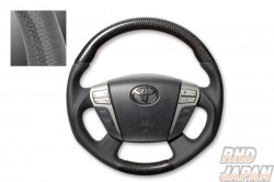 Real Steering Wheel Black Carbon Black Eurostitch - GGH25W GGH20W ANH25W ANH20W ATH20W