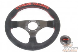 J's Racing XR Steering Wheel Type-F - Suede Red Stich