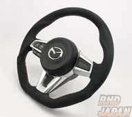 Kenstyle Steering Wheel Ultra Suede Red and Silver stitch - ND5RC NDERC NF2EK