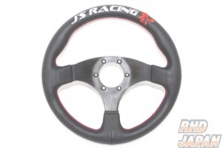 J's Racing XR Steering Wheel Type-F - Leather Red Stich